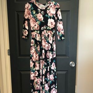 Reb & J Floral Long Sleeve Maxi Dress
